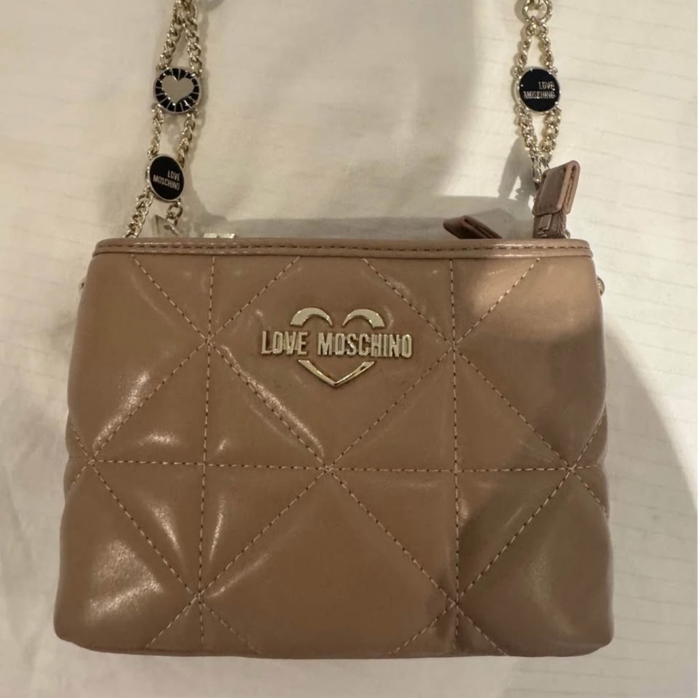 Love Moschino Beige Quilted Mini Bag